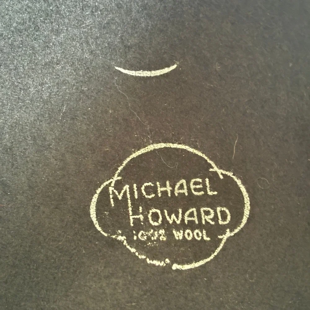 Vtg Michael Howard Georgi Hat OS Wool Built in‎ Scarf Bow Retro Wide Brim 20254